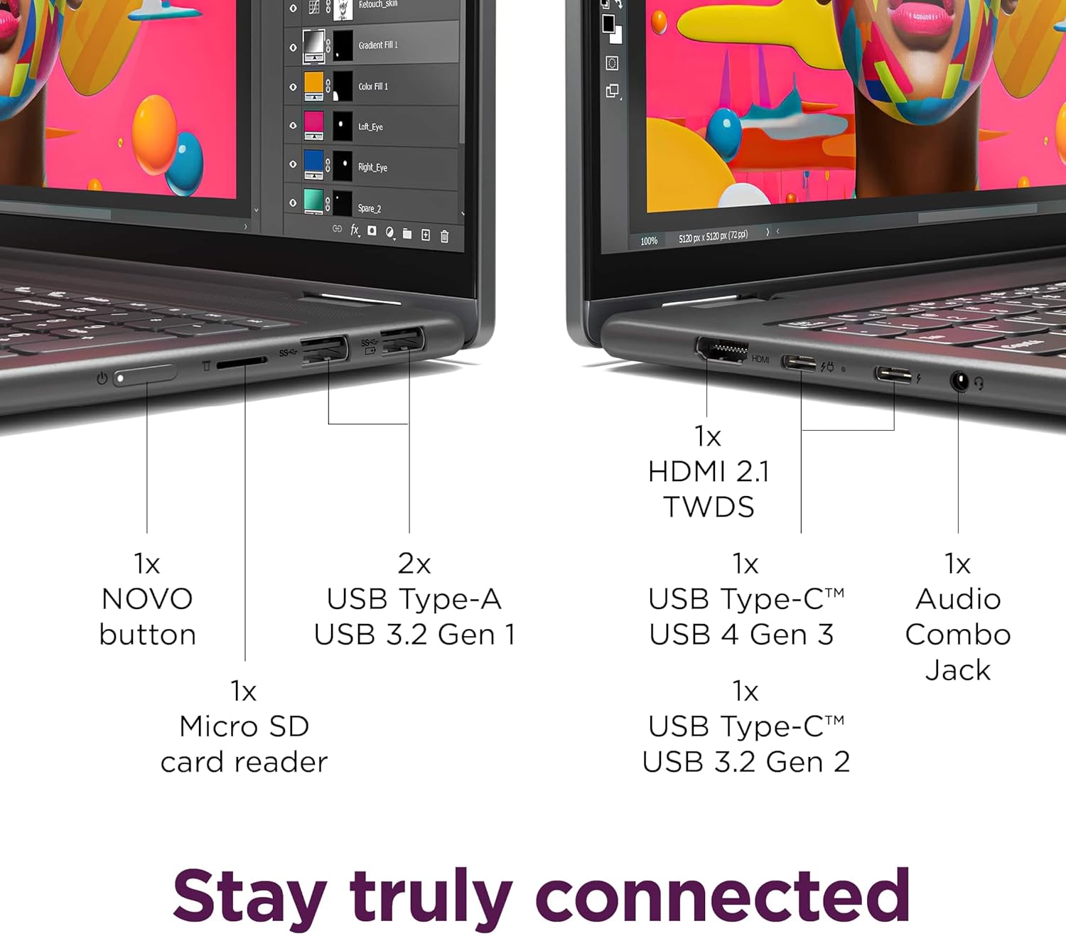 Lenovo Yoga 7i 2-in-1 16” Touchscreen Laptop, Intel Core Ultra 7 155U, 16GB DDR5 RAM, 2TB PCIe SSD, Windows 11 Pro, Fingerprint Reader, Backlit Keyboard, Storm Grey