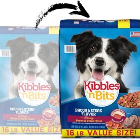 Kibbles 'n Bits Original Savory Beef & Bacon Flavors Dry Dog Food, 16 lb. Bag