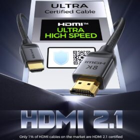 Silkland Ultra High Speed HDMI 2.1 Cable – Certified 8K@60Hz, 4K@144Hz Gaming Cord for PS5, Xbox & PC (6.6ft, Nylon Braided)