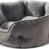 Asvin Luxury Round Dog Bed & Cat Bed – 20 inch Small Pet Bed with Ultra-Soft Sherpa Fleece, Non-Slip & Water-Resistant Bottom, Machine Washable Calming Bed for Puppies & Kittens (Grey)