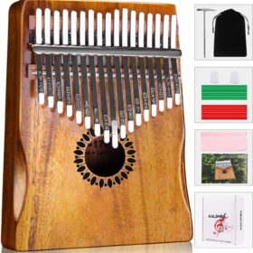 Newlam 17-Key Kalimba Thumb Piano – Portable Mbira with Solid Wood Body, Tuning Hammer, Study Book & Protective Bag – Ideal Musical Gift for Beginners, Kids & Adults