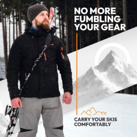 Sklon Ski Strap and Pole Carrier – Heavy-Duty Shoulder Sling for Effortless Gear Transport