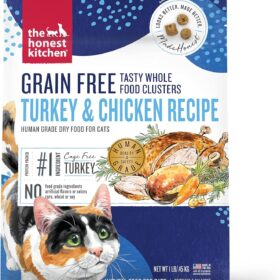 The Honest Kitchen Human Grade Whole Food Clusters – Grain Free Dry Cat Food with Turkey & Chicken (1 lb Trial Pouch)