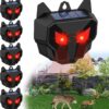 2-Pack Solar Predator Eye Animal Repellent - Dual Red Light Flashing Deterrent for Deer, Raccoon, Coyote, Skunk, Rabbit, and Garden Pest Control - Waterproof Night Defense