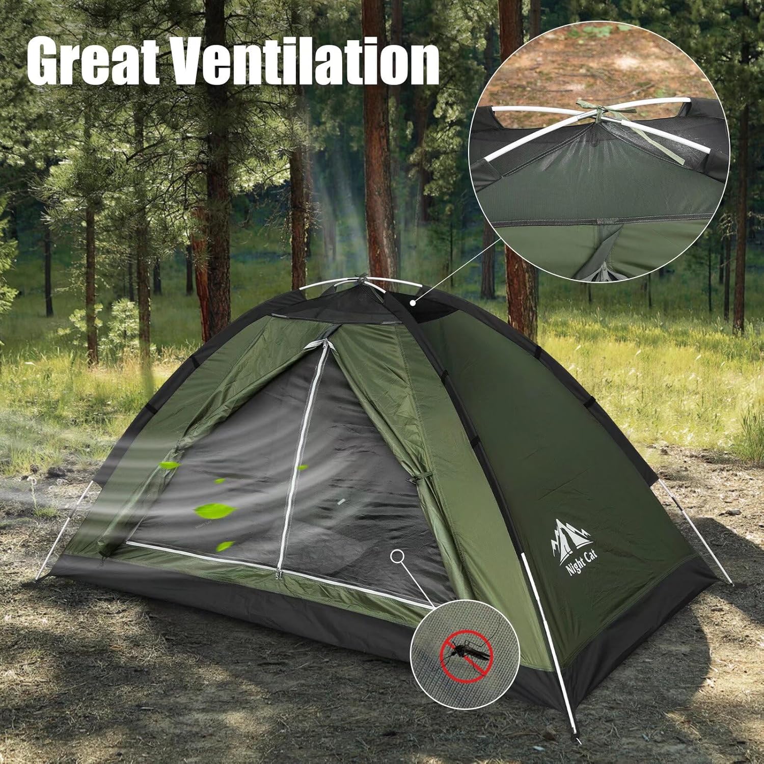 Night Cat 1-Person Backpacking Tent – Lightweight, Waterproof & Easy Setup Camping Shelter for Hiking & Outdoor Adventures