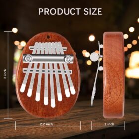 EASTROCK Mini 8-Key Kalimba Thumb Piano – Portable Handheld Mbira with Ornament Clip for Beginners, Travel & Music Lovers