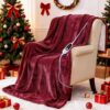 Electric Heated Throw Blanket - 50x60 Inch Ultra-Soft Flannel with 5 Heat Levels & Auto Off, Machine Washable