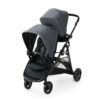 Graco Ready2Grow 2.0 Double Stroller - Converts to Bench Seat & Standing Platform, Accepts 2 Infant Car Seats, Rafa