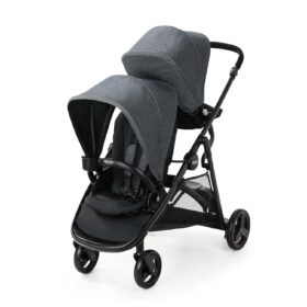 Graco Ready2Grow 2.0 Double Stroller - Converts to Bench Seat & Standing Platform, Accepts 2 Infant Car Seats, Rafa