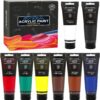GOTIDEAL Professional Acrylic Paint Set - 8 Vibrant 4oz (120ml) Colors, Non-Toxic & Quick-Dry for Canvas, Wood, Fabric & Rock Painting