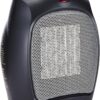 Amazon Basics 1500W Portable Ceramic Space Heater - Compact Indoor Personal Heater with Adjustable Thermostat, Tip-Over & Overheat Protection, Black