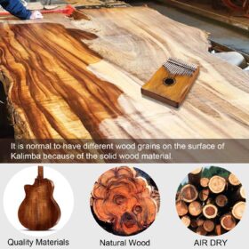 Newlam 17-Key Kalimba Thumb Piano – Portable Mbira with Solid Wood Body, Tuning Hammer, Study Book & Protective Bag – Ideal Musical Gift for Beginners, Kids & Adults