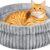 Grey Fluffy Cat Donut Bed - Ultra-Soft Plush Calming Round Pet Bed for Small Dogs & Cats - Machine Washable & Anxiety Relief - 16x16 Inch