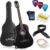 Ashthorpe 38-Inch Cutaway Acoustic Guitar Starter Kit – Full Beginner Bundle with Gig Bag, Tuner, Strap, Picks & Strings (Black)