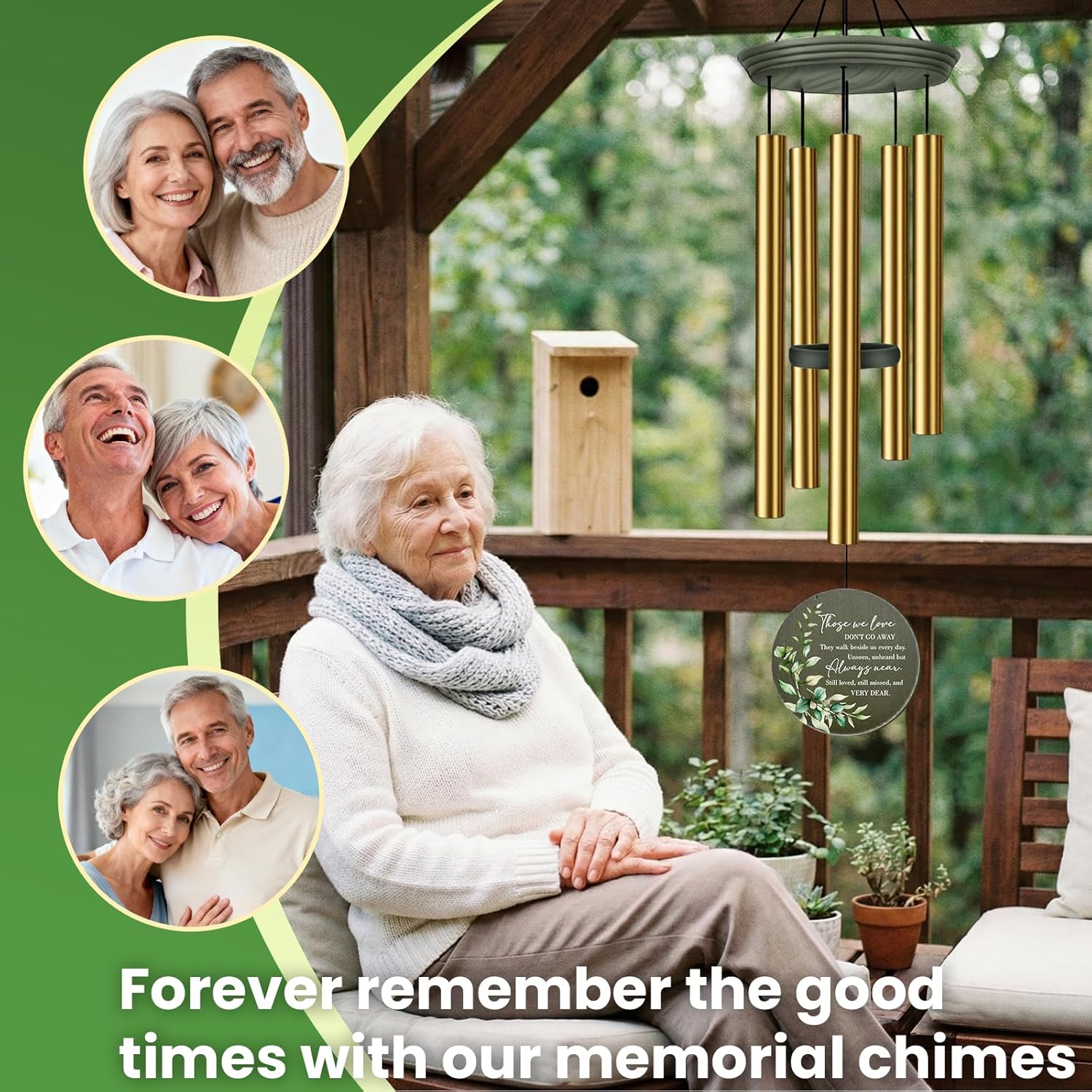 Personalized Memorial Wind Chimes – 36-Inch Sympathy Gifts for Loss of Loved One, In Loving Memory Outdoor Decor with Custom Name & Dates, Deep Tone Funeral Wind Chime for Garden