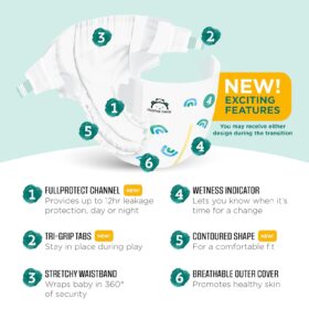 Mama Bear Gentle Touch Baby Diapers (Size 4, 148 Count) - Hypoallergenic & Breathable for Sensitive Skin
