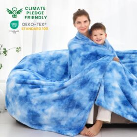 Luxurious Plush Fleece Throw Blanket - Ultra-Soft Lightweight Bedding for Couch, Sofa & Camping - 60x80 Inch Blue