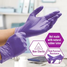 MedPride Powder-Free Nitrile Exam Gloves - 100 Count, Latex-Free, Textured Grip for Medical & Food Handling (Large)