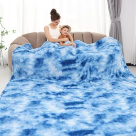 Luxurious Plush Fleece Throw Blanket - Ultra-Soft Lightweight Bedding for Couch, Sofa & Camping - 60x80 Inch Blue