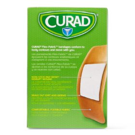CURAD Flex-Fabric Adhesive Bandages, Extra Large 2x4 Inch, Heavy Duty Wound Care, 50 Count