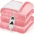 Greenoak Heated Blanket Electric Throw, 10 Heat Levels & 8-Hour Auto Off, Ultra-Soft Flannel Fleece Heating Blanket (50x60), Energy-Saving & Machine Washable, Cozy Christmas Gifts for Women, Baby Pink