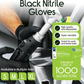 Inspire Black Nitrile Gloves – 4.5 Mil Latex-Free Disposable Powder-Free Gloves for Cooking, Cleaning & Mechanics (The Original Quality)