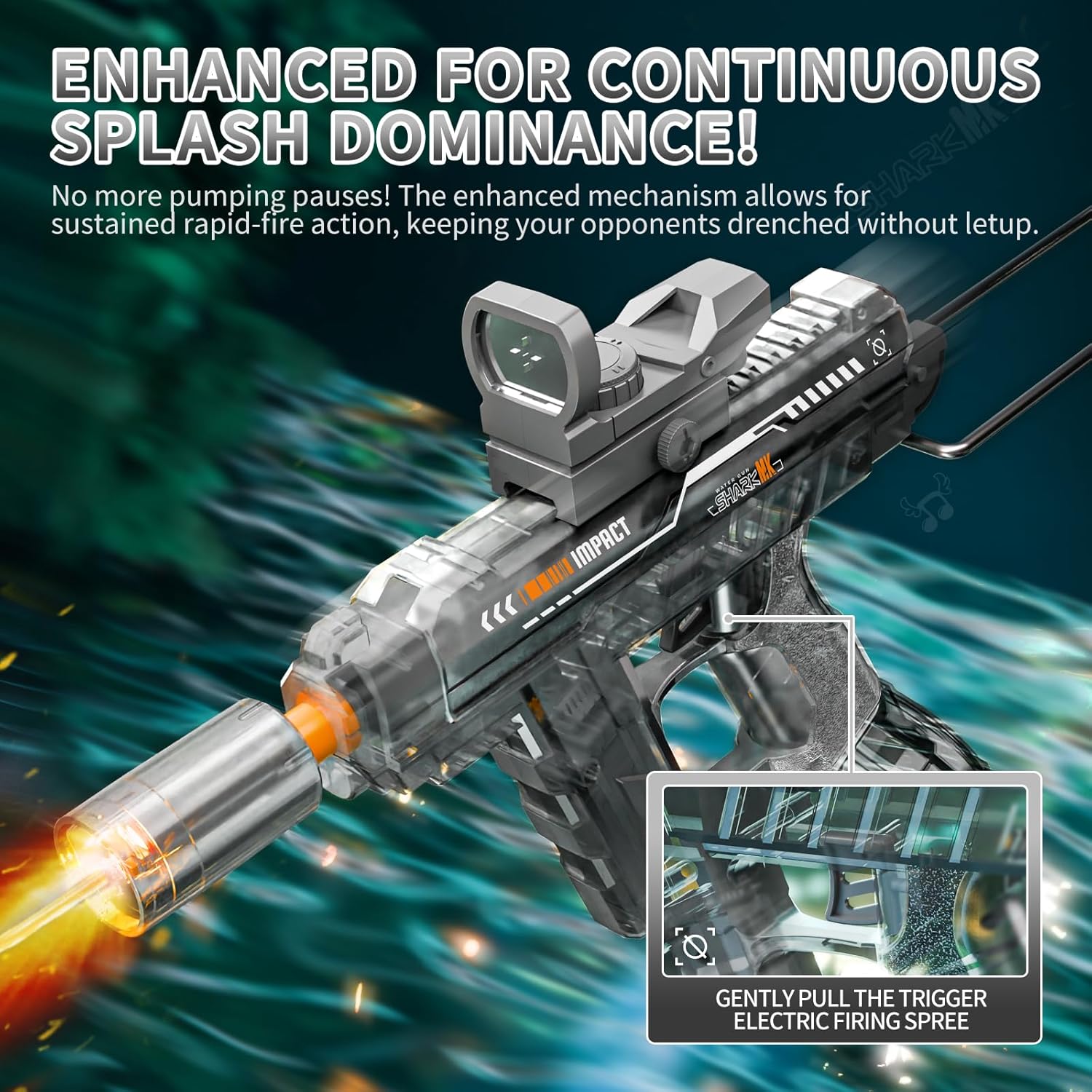 Electric Water Guns for Adults and Kids - 2-Pack Automatic Squirt Toys with Rechargeable Battery, High-Power Long Range Water Blasters for Pool, Beach, and Outdoor Summer Battles