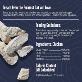 Whole Life Just One Chicken Freeze-Dried Cat Treats – 100% Human Grade USA Made Protein, Healthy Training Rewards & Food Topper (4 oz)