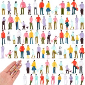 Namalu 100-Piece 1:150 Scale Miniature People Figurines – Assorted Painted Architectural Models for Train Layouts, Dioramas & Scenes