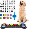 8-Pack Dog Communication Buttons with Bonus Grooming Brush – Recordable Voice Training Tools for Pets – Color-Coded, Durable, and Portable
