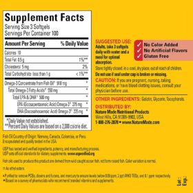 Nature Made Omega-3 Fish Oil 550mg - 300 Mini Softgels (100 Day Supply) - Heart Support & EPA/DHA Supplement - USP Verified, Gluten Free