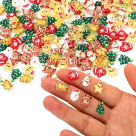 210-Piece Resin Mini Christmas Figurines Set – Assorted Holiday Ornaments for DIY Crafts, Dollhouse Decor & Tree embellishments