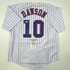 Andre Dawson Signed Montreal Baseball Jersey - Custom XL Pinstripe Collectible with JSA COA