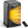 1500W Space Heater for Indoor Use, Portable Heater with Remote & Thermostat, 4 Modes incl. ECO & Fan, 12H Timer, 70° Oscillation, Quiet & Safe for Office, Bedroom, Home (Black)