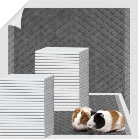 Premium Disposable Guinea Pig Cage Liners – 40 Count Ultra-Absorbent Charcoal Pee Pads for Rabbits, Hamsters & Small Pets