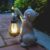 Solar Garden Statue - Hand-Painted Cat Figurine with LED Lantern
