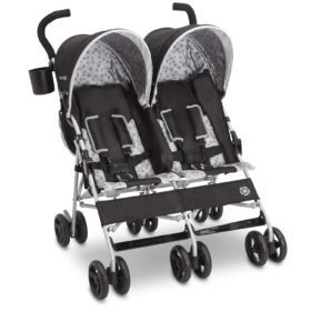 Jeep Scout Double Stroller Wagon – All-Terrain Travel System with Canopies, Charcoal Galaxy