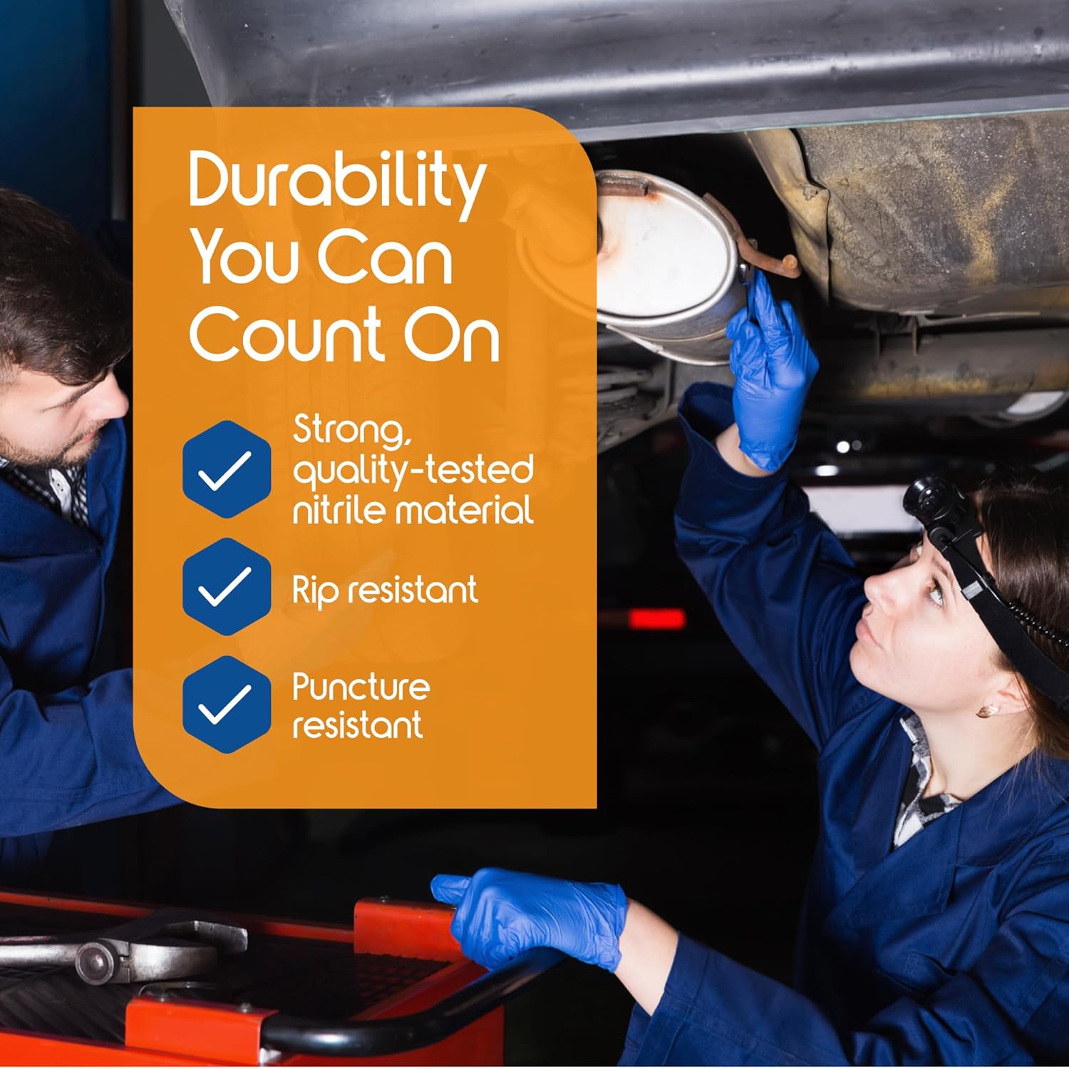 Inspire Nitrile Exam Gloves - 4.5 Mil Cobalt Blue Powder-Free Disposable Gloves for Medical, Dental & EMT Use