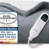 Bedsure Heated Blanket Throw - 50"x60" Fast Heating Electric Throw with 6 Heat Levels, Soft Flannel & Sherpa, Auto Off, ETL & FCC Certified, Grey