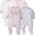 Gerber Baby Girls 4 Pack Sleep 'n Play Footie Pajamas – 100% Cotton Zipper Sleepers