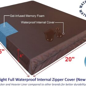 Dogbed4less Orthopedic Memory Foam Dog Bed - Small/Medium (35"x20"x4") - Waterproof Liner, Brown Suede Cover & Bonus Replacement Case - Joint Support & Pain Relief for Pets