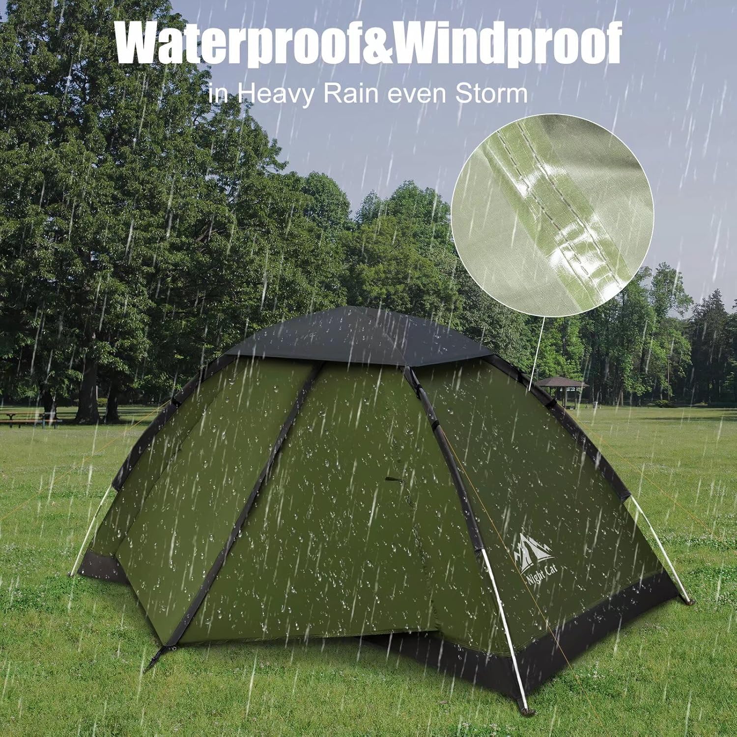 Night Cat 1-Person Backpacking Tent – Lightweight, Waterproof & Easy Setup Camping Shelter for Hiking & Outdoor Adventures