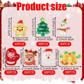 210-Piece Resin Mini Christmas Figurines Set – Assorted Holiday Ornaments for DIY Crafts, Dollhouse Decor & Tree embellishments