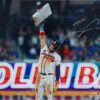 Ronald Acuña Jr. Autographed Atlanta Braves 16x20 Photo - Holding Base - MLB Hologram
