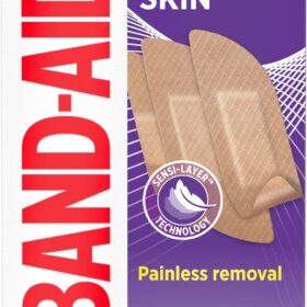 Band-Aid Brand Hypoallergenic Adhesive Bandages for Sensitive Skin – Painless Removal, 100% Sterile, Wound Protection for Eczema Prone Skin, 20 Count (Assorted)