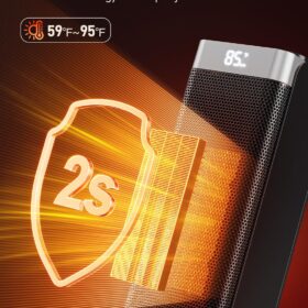 Staholz 3-in-1 Space Heater with Humidifier & Ambient Light – 1500W Portable Electric Heater for Indoor Use, 70° Oscillation, 12H Timer, Remote Control, Ultra-Quiet for Bedroom & Office