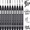 PANDAFLY 10-Piece Calligraphy Pen Set - Premium Black Ink Brush & Fine Tip Markers for Hand Lettering, Art Drawing, & Scrapbooking
