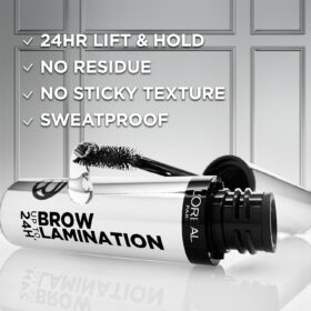 L'Oreal Paris Infallible Brow Lamination Gel - 24H Water-Resistant Clear Eyebrow Tint for Fuller Looking Brows, 0.16 Fl Oz