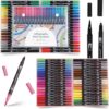 Incraftables 36-Color Dual Tip Brush & Fine Liner Pen Set – Premium Art Markers for Calligraphy, Hand Lettering, Coloring & Journaling
