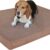 Dogbed4less Orthopedic Memory Foam Dog Bed - Small/Medium (35"x20"x4") - Waterproof Liner, Brown Suede Cover & Bonus Replacement Case - Joint Support & Pain Relief for Pets